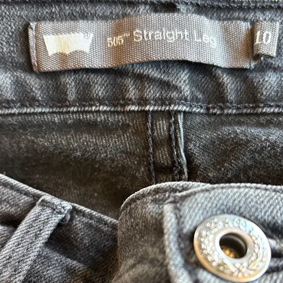 Levi’s 505 Black Straight Leg Jeans Size 10 - Picture 6 of 8